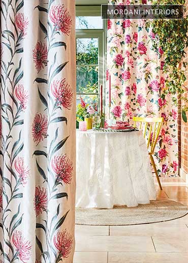 Gardenia GM Floral Cotton Curtains